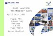 April 26th 2013 Frank-PTI Laboratory Refiner LR 40 Type Voith Gunnar Lindblad ELOF HANSSON TECHNOLOGY DAYS