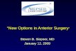 “New Options in Anterior Surgery ” Steven B. Siepser, MD January 12, 2009