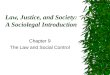 Law, Justice, and Society: A Sociolegal Introduction Chapter 9 The Law and Social Control