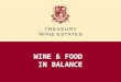 WINE & FOOD IN BALANCE. INTRODUCTION This module is all about FWEA's food and wine pairing philosophy. You will learn to recognize how food changes the