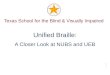 Texas School for the Blind & Visually Impaired Unified Braille: A Closer Look at NUBS and UEB 1