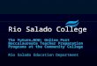 Rio Salado College The Future…NOW: Online Post Baccalaureate Teacher Preparation Programs at the Community College Rio Salado Education Department
