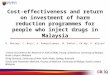 Cost-effectiveness and return on investment of harm reduction programmes for people who inject drugs in Malaysia H. Naning 1, C. Kerr 2, A. Kamarulzaman