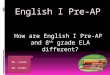 English I Pre- AP How are English I Pre-AP and 8 th grade ELA different? Ms. Lever Mr. Hibbs
