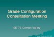Grade Configuration Consultation Meeting SD 71 Comox Valley Jordan Tinney, Jan. 23, 2007