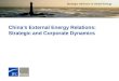 Strategic Advisors in Global Energy China’s External Energy Relations: Strategic and Corporate Dynamics