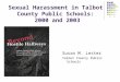 Sexual Harassment in Talbot County Public Schools: 2000 and 2003 Susan M. Lester Talbot County Public Schools