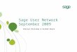 Sage User Network September 2009 Cherryl Holliday & Graham Hoyle