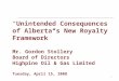 “Unintended Consequences of Alberta’s New Royalty Framework” Mr. Gordon Stollery Board of Directors Highpine Oil & Gas Limited Tuesday, April 15, 2008