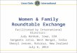 Women & Family Roundtable Exchange Facilitated by International Directors: Judy Hankom, Iowa, USA Sangeeta Jatia, West Bengal, India Sheryl Jensen, Rotorua,