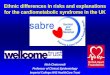 Ethnic differences in risks and explanations for the cardiometabolic syndrome in the UK Nish Chaturvedi Professor of Clinical Epidemiology Imperial College