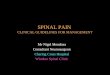 SPINAL PAIN CLINICAL GUIDELINES FOR MANAGEMENT Mr Nigel Mendoza Consultant Neurosurgeon Charing Cross Hospital Windsor Spinal Clinic