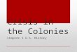 Crisis in the Colonies Chapter 5 U.S. History. European Rivals in North America France posed the most serious threat to English colonies The French were