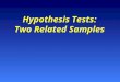 Hypothesis Tests: Two Related Samples. Related Samples The same participants give us data on two measuresThe same participants give us data on two measures