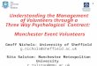 Understanding the Management of Volunteers through a Three Way Psychological Contract: Manchester Event Volunteers Geoff Nichols: University of Sheffield