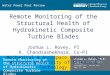 1 | Program Name or Ancillary Texteere.energy.gov Water Power Peer Review Remote Monitoring of the Structural Health of Hydrokinetic Composite Turbine
