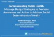 Join the Conversation: #healthcomm Communicating Public Health: Message Design Strategies to Promote Awareness and Action to Address Social Determinants