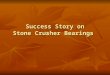 Success Story on Stone Crusher Bearings. View of a Stone Crusher Machine