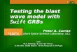 Testing the blast wave model with Swift GRBs Peter A. Curran Mullard Space Science Laboratory, UCL with RLC Starling, AJ van der Horst, A Kamble, RAMJ