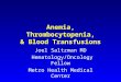 Anemia, Thrombocytopenia, & Blood Transfusions Joel Saltzman MD Hematology/Oncology Fellow Metro Health Medical Center