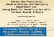 1 Excess Non-Psychiatric Hospitalization and Emergency Department Use Among Medi-Cal Beneficiaries with Serious Mental Illness Preliminary Results Cheryl