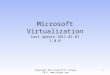 Microsoft Virtualization Last Update 2011.01.01 1.0.0 1Copyright 2011 Kenneth M. Chipps Ph.D. 