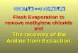 Flash Evaporation to remove methylene chloride and The recovery of the Aniline from Extraction
