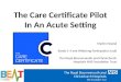 The Care Certificate Pilot In An Acute Setting Martin Hyland Bands 1-4 and Widening Participation Lead The Royal Bournemouth and Christchurch Hospitals