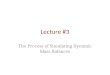 Lecture #3 The Process of Simulating Dynamic Mass Balances