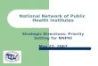 National Network of Public Health Institutes Strategic Directions: Priority Setting for NNPHI May 22, 2007