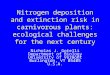 Nitrogen deposition and extinction risk in carnivorous plants: ecological challenges for the next century Nicholas J. Gotelli Department of Biology University