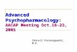 Advanced Psychopharmacology: AACAP Meeting Oct.18-23, 2005 Chanvit Pornnoppadol, M.D