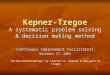 Kepner-Tregoe A systematic problem solving & decision making method Continuous Improvement Facilitators November 17, 2006 The New Rational Manager by Charles