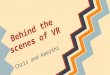 Behind the scenes of VR Chris and Keerthi. Genesis of Virtual Reality Virtual reality was primarily known as Virtual World While working with Ivan Sutherland,