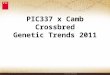 PIC337 x Camb Crossbred Genetic Trends 2011. PIC337 x Camb 5 yr Genetic Trends Annual Trend Total No. Born / litter0.12 Stillborn (%TNB)-0.16 Pre-wean