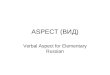 ASPECT (ВИД) Verbal Aspect for Elementary Russian