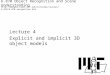 Lecture 4 Explicit and implicit 3D object models 6.870 Object Recognition and Scene Understanding 