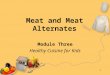 1 Meat and Meat Alternates Module Three Healthy Cuisine for Kids