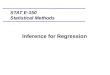 Inference for Regression STAT E-150 Statistical Methods