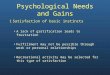 Psychological Needs and Gains 1Satisfaction of basic instincts A lack of gratification leads to frustration Fulfillment may not be possible through work