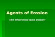 Agents of Erosion AIM: What forces cause erosion?