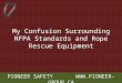 PIONEER SAFETY  My Confusion Surrounding NFPA Standards and Rope Rescue Equipment