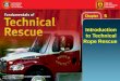 5 Introduction to Technical Rope Rescue. 5 Objectives (1 of 4) Identify the need for rope rescue equipment and the application of rope rescue skills at