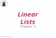 Ceng-112 Data Structures I 1 Chapter 3 Linear Lists
