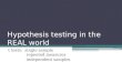 Hypothesis testing in the REAL world t tests: single sample repeated measures independent samples