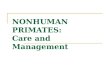 NONHUMAN PRIMATES: Care and Management Introduction Nonhuman primates (NHP) are physiologically, anatomically, and genetically similar to man making