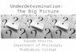 Underdetermination: The Big Picture Kareem Khalifa Department of Philosophy Middlebury College