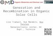 Generation and Recombination in Organic Solar Cells Lior Tzabari, Dan Mendels, Nir Tessler Nanoelectronic center, EE Dept., Technion