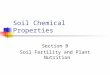 Soil Chemical Properties Section B Soil Fertility and Plant Nutrition