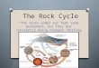 The Rock Cycle “The rocks under our feet seem permanent, but they are constantly being changed”-Dorling Kindersley